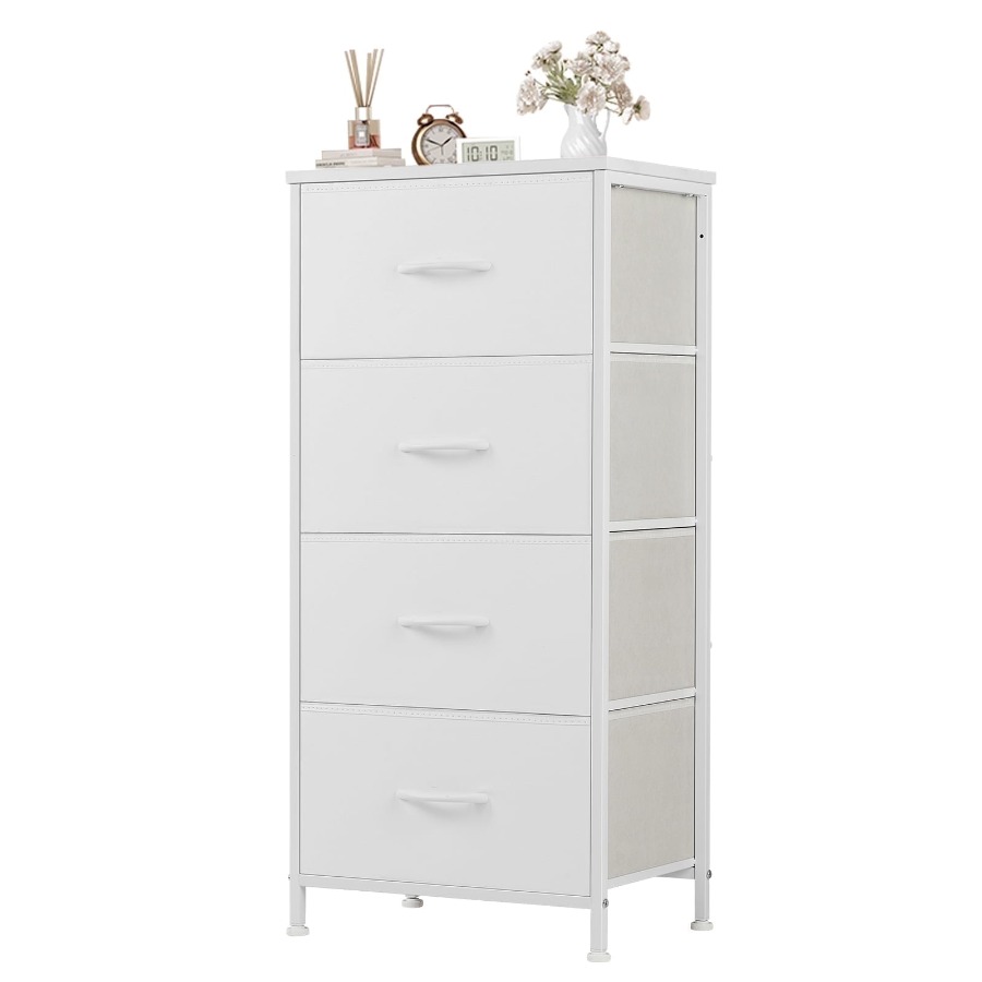 Drawer Dresser White - 4단 서랍형 패브릭 드레서 수납장, 침실