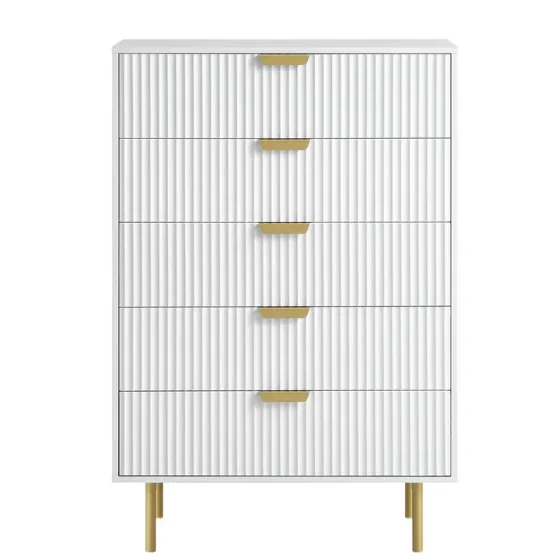 Drawer Dresser White - 모던 스타일 대용량 수납 원목 3/4/5/6/8단
