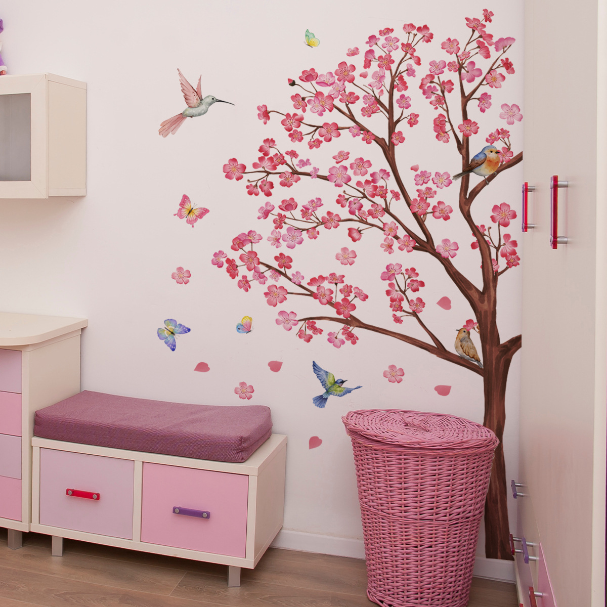 Baby Nursery Plants - 수채화 새 꽃 벽 스티커 거실