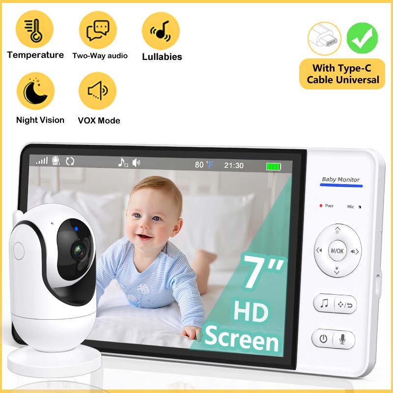 Wearable Baby Monitor - 와이파이 없음 7인치 베이비 모니터 양방향