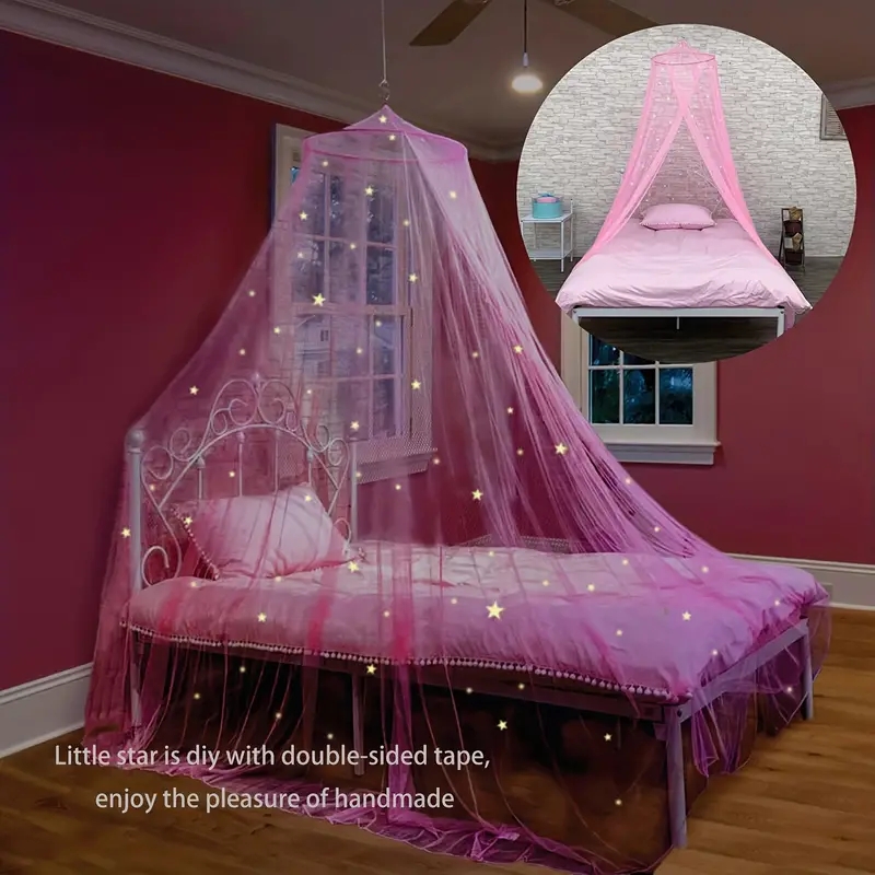 Baby Nursery Decor Ideas - 빛나는 별이 빛나는 소녀용 침대 캐노피,