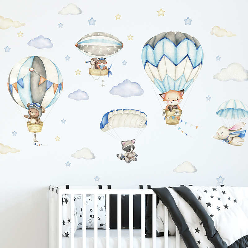 Baby Nursery Ideas - 만화 귀여운 동물 뜨거운 공기 풍선