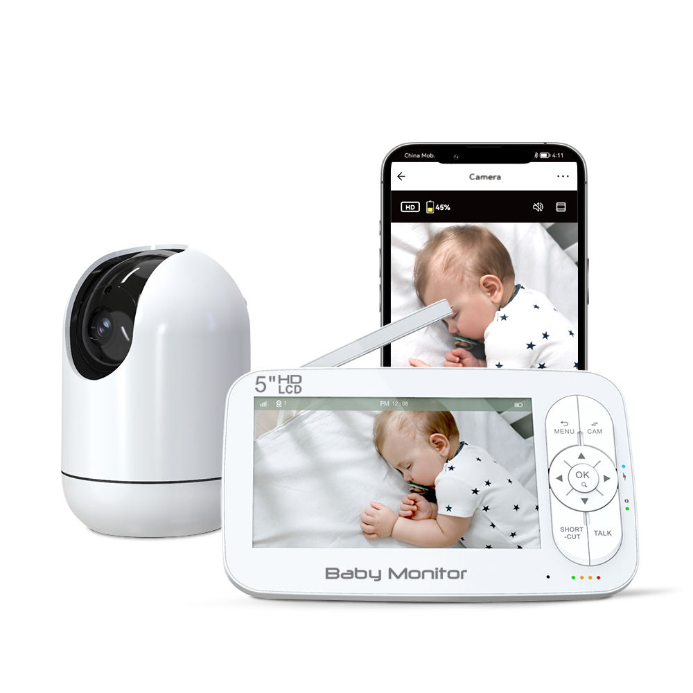 Wearable Baby Monitor - 5인치 2MP 1080P 앱 원격 제어