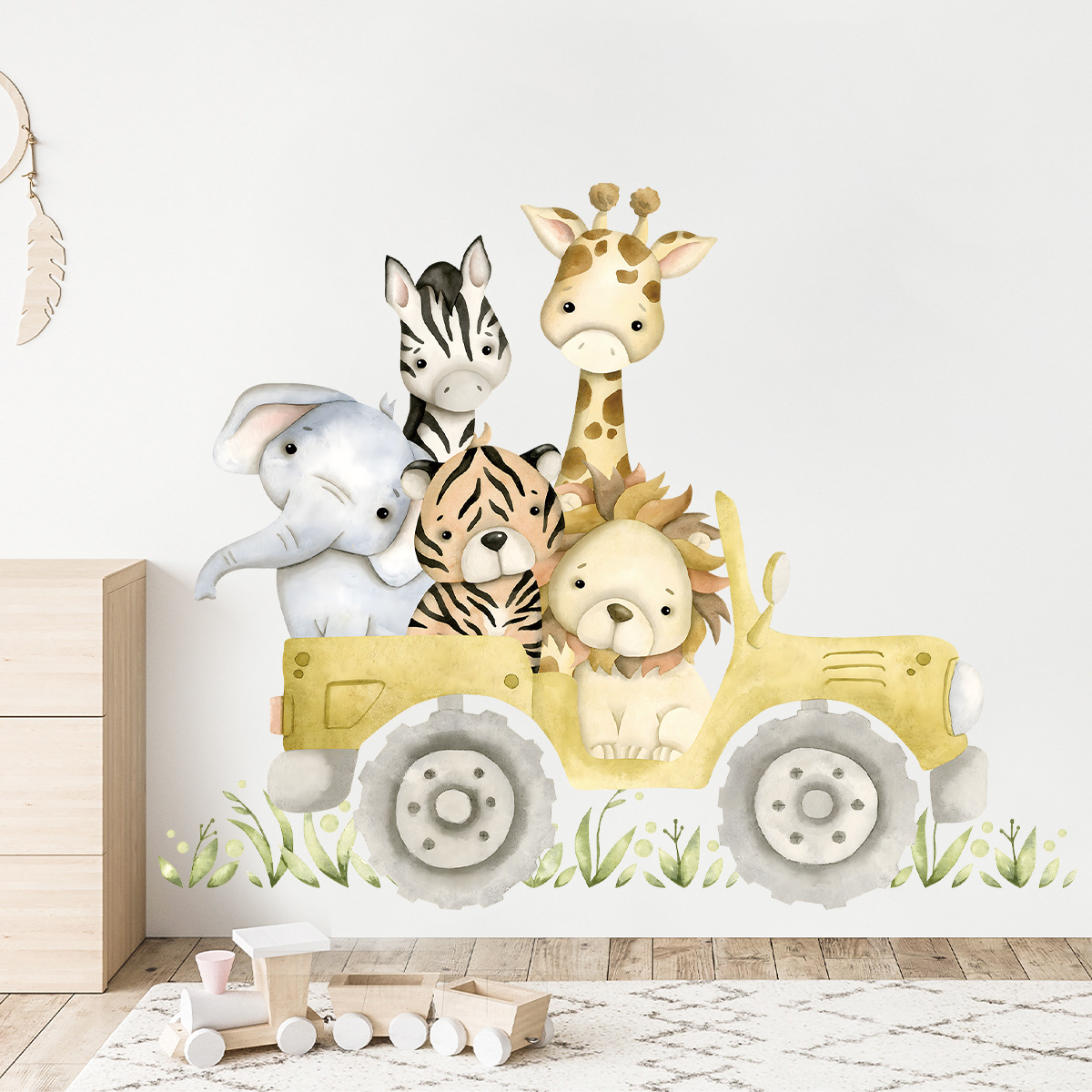 Baby Nursery Giraffe - 아기용 귀여운 동물 드라이브 지프 벽