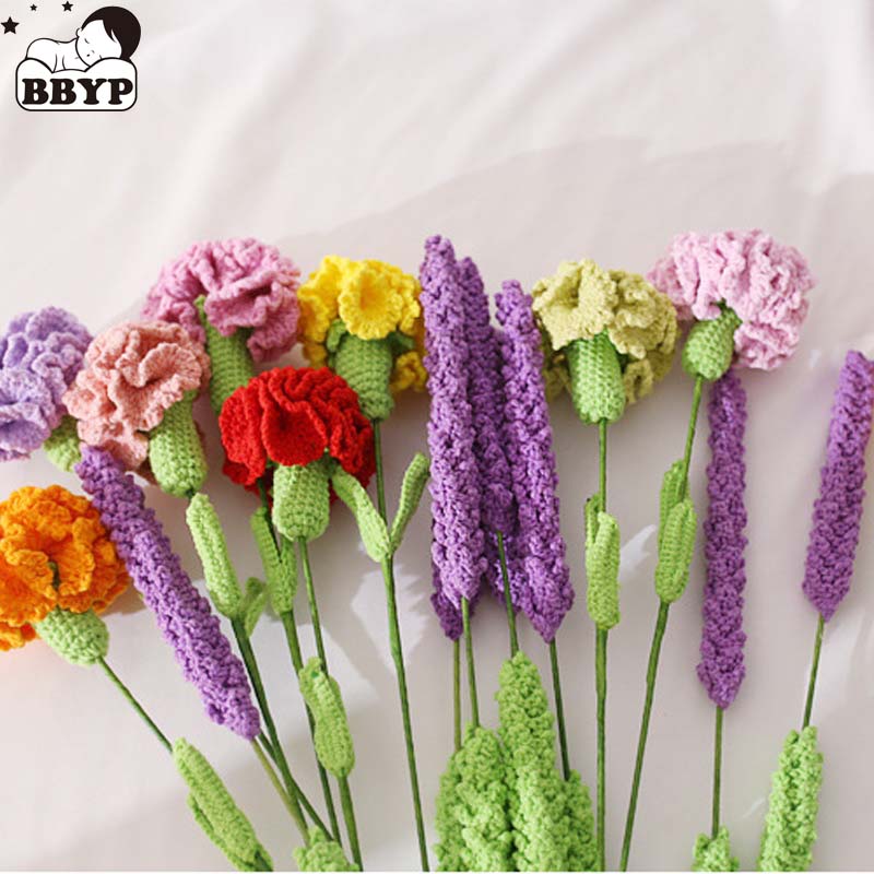 Baby Nursery Plants - 수제 뜨개질 원사 장미 홈 데코,