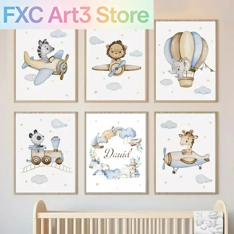 Baby Nursery Giraffe - 1pc 프레임리스, 만화 사자 코끼리 기린