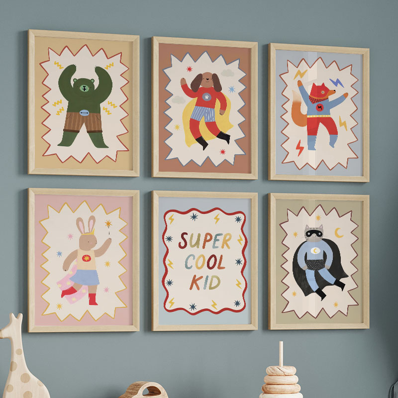 Baby Nursery Images - 재미있는 만화 슈퍼 쿨 키즈 어린이방