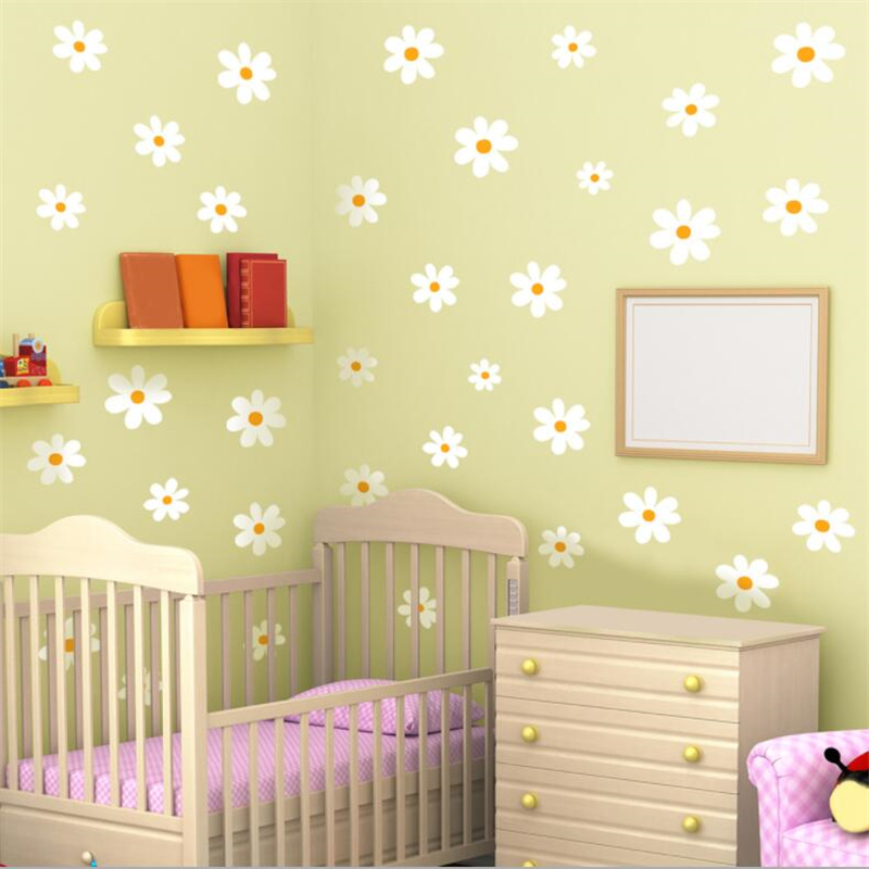 꽃 데이지 꽃 벽 스티커 30x60cm 소녀 방을위한  - Baby Nursery Plants 리뷰 및 가격