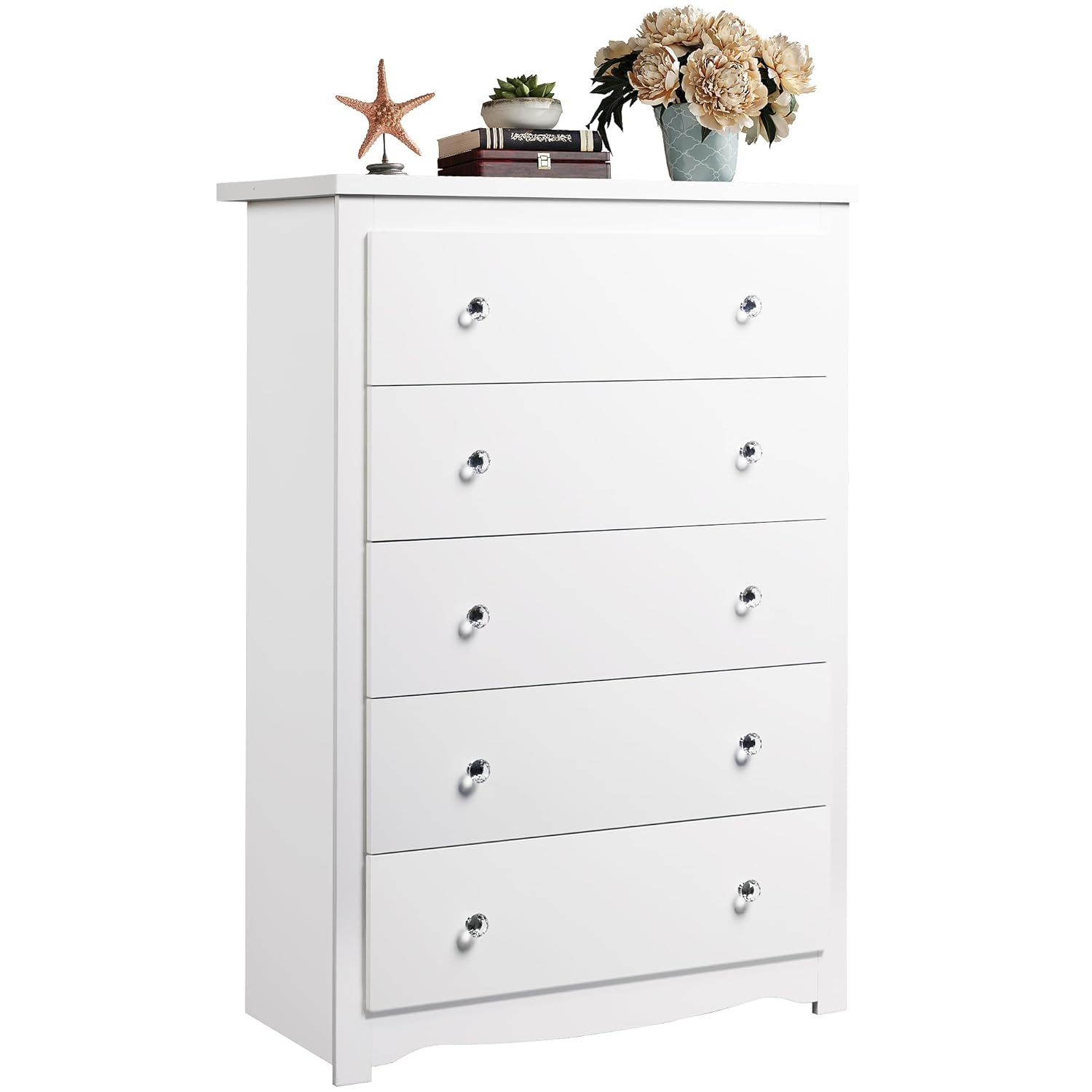 침실용 흰색 서랍장, 높이 45인치, 5단 서랍 목재  - Drawer Dresser White 리뷰 및 가격