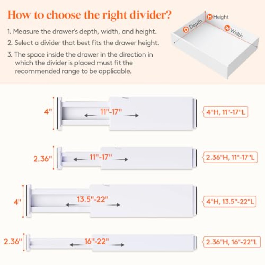 4개입 업그레이드형 옷 서랍 분리대, 4인치 높이, 1 - Drawer Dresser White 리뷰 및 가격