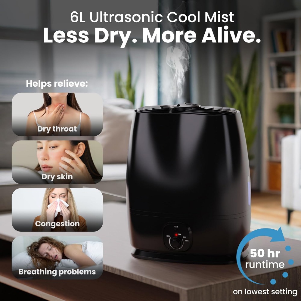 6L 저소음 침실용 가습기, 50시간 작동, 필터 없는 - Humidifier Nursery Quiet 리뷰 및 가격