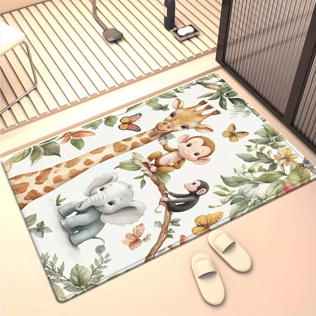 수채화 동물 정글 프린트 러그, 아이방 장식용 세탁 가 - Baby Nursery Jungle Rug 리뷰 및 가격
