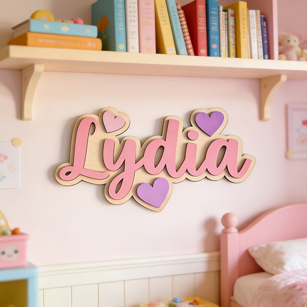 맞춤형 그라데이션 하트 이름표, 맞춤 제작 가능한 핑크 - Baby Nursery Name 리뷰 및 가격