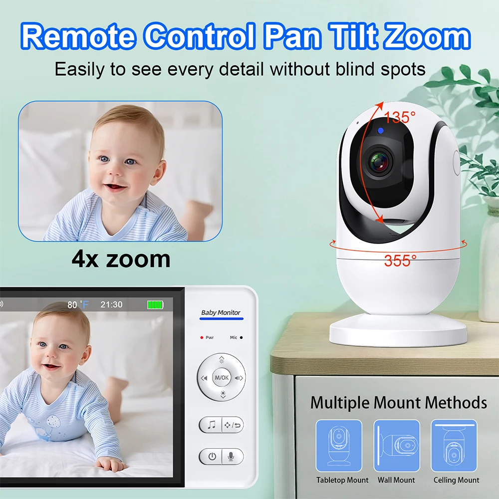 와이파이 없음 7인치 베이비 모니터 양방향 오디오 야간 - Wearable Baby Monitor 리뷰 및 가격