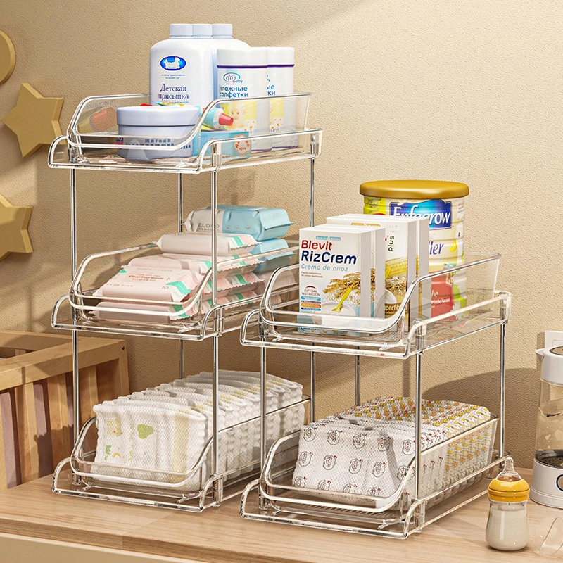 2단 투명 다층 아기용품 정리함 (아기침대 옆) - 젖 - Baby Nursery Storage 리뷰 및 가격