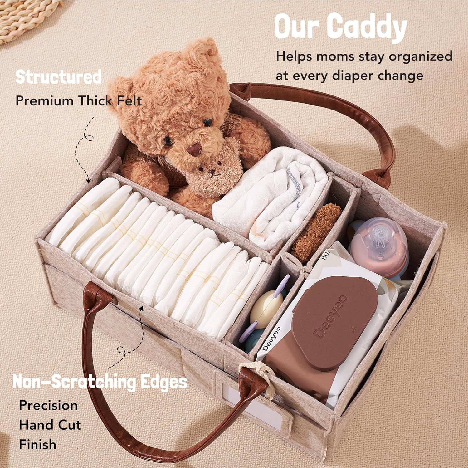 아기 펠트 수납 바구니 유아 기저귀 가방 손잡이가 있는 - Baby Nursery Storage 리뷰 및 가격