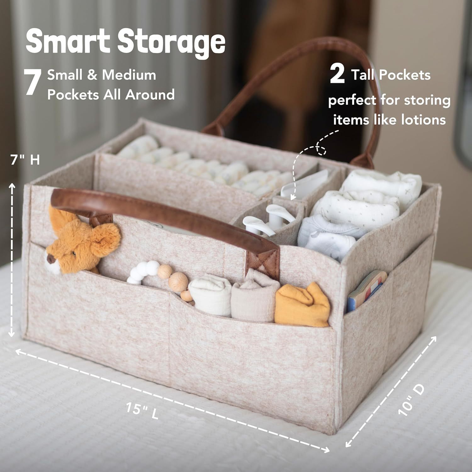 아기 펠트 수납 바구니 유아 기저귀 가방 손잡이가 있는 - Baby Nursery Storage 리뷰 및 가격