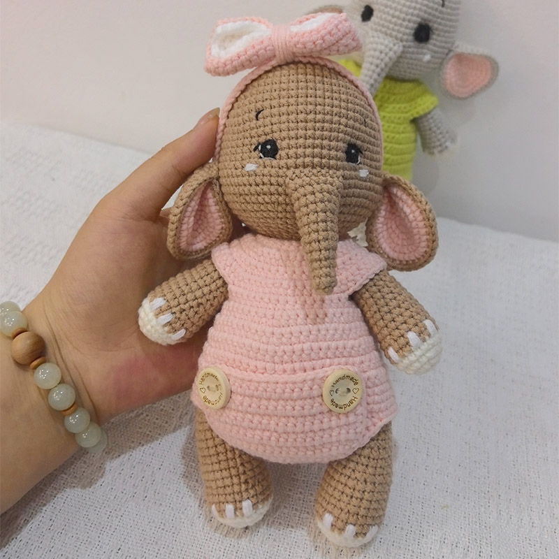 수제 크로셰 코끼리 커플 플러시 장난감 - 귀여운 부드 - Baby Nursery Diy 리뷰 및 가격