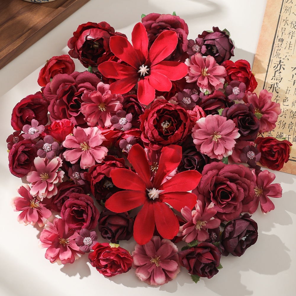 20/50Pcs 빨간 인공 꽃 신부 웨딩 장식을위한 실 - Baby Nursery Decor Ideas 리뷰 및 가격