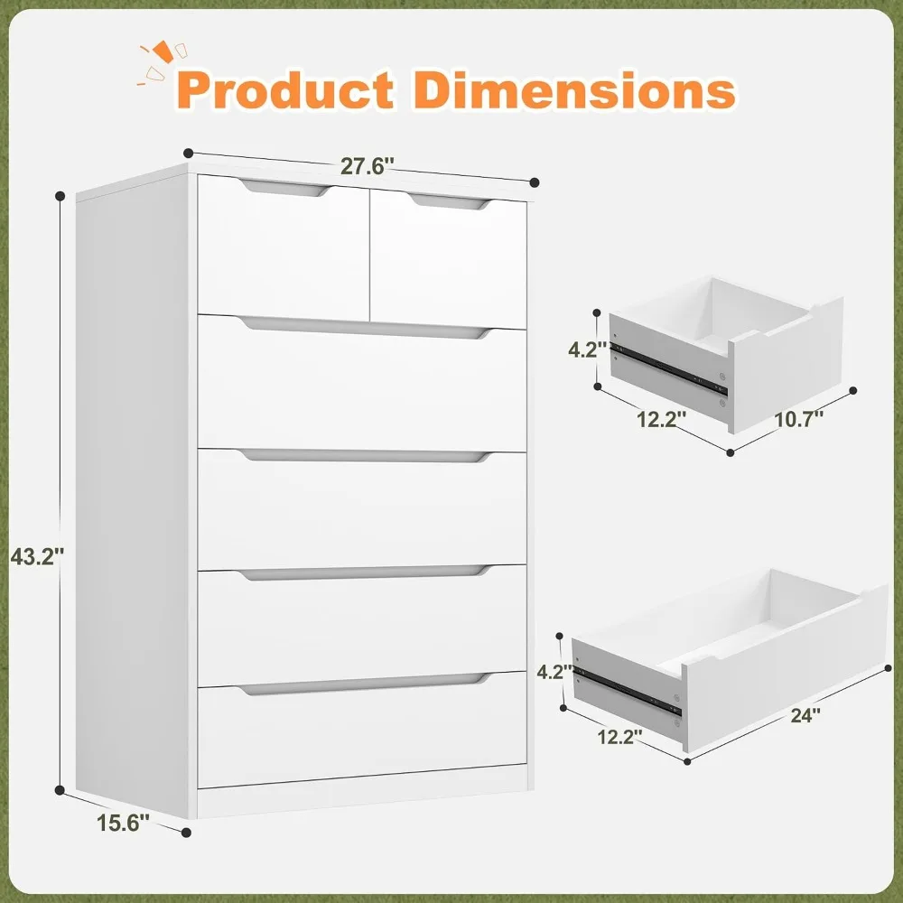 침실, 현관, 복도용 6개의 나무 서랍이 있는 흰색 서 - Drawer Dresser White 리뷰 및 가격