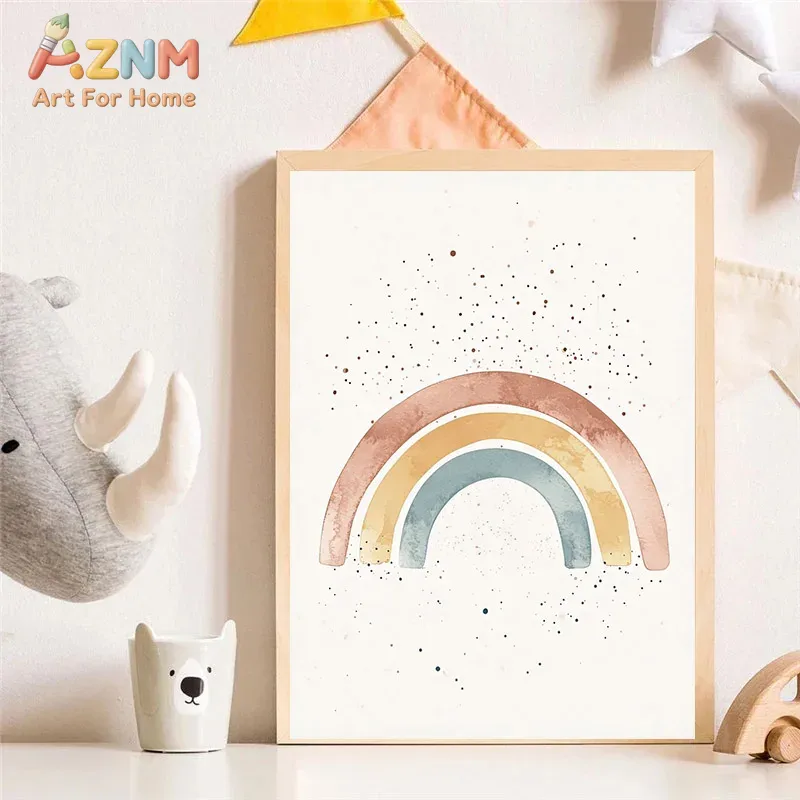 AZNM 수채화 귀여운 동물 캔버스 벽 예술 유니콘 곰 - Baby Nursery Giraffe 리뷰 및 가격