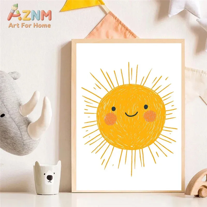 AZNM 수채화 귀여운 동물 캔버스 벽 예술 유니콘 곰 - Baby Nursery Giraffe 리뷰 및 가격