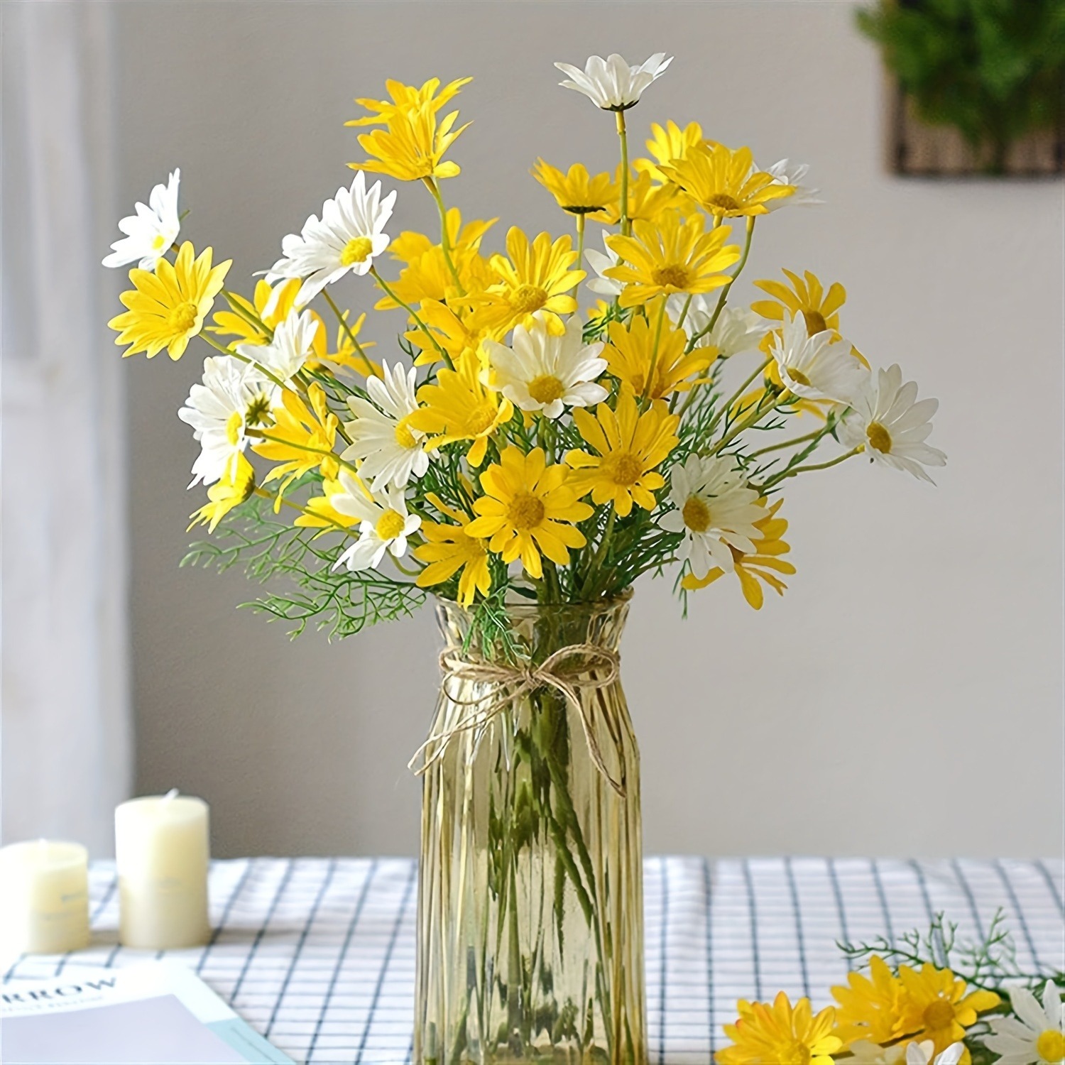 1/2/3개 데이지 인조 꽃다발 50cm 가짜 꽃 정원 - Baby Nursery Decor Ideas 리뷰 및 가격
