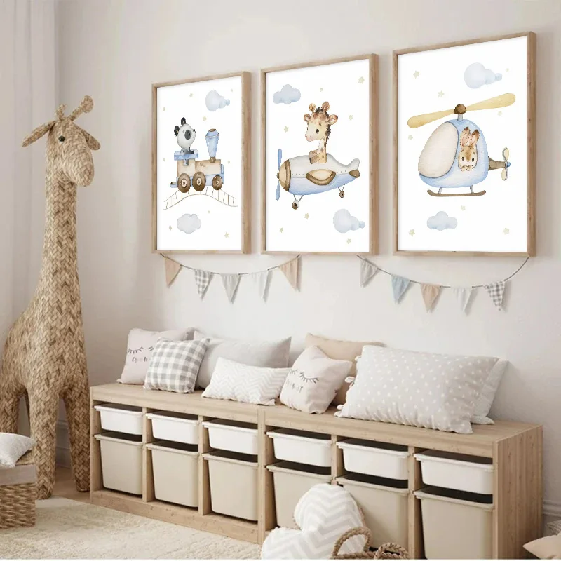 1pc 프레임리스, 만화 사자 코끼리 기린 포스터 동물 - Baby Nursery Giraffe 리뷰 및 가격