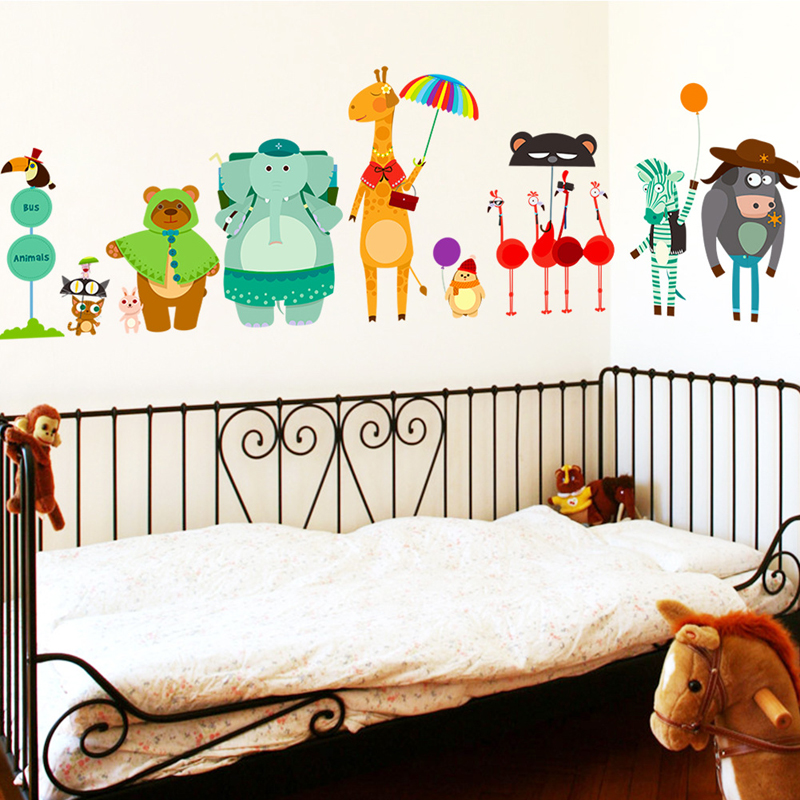 만화 동물원 버스 정류장 벽 스티커, 아기 어린이 방  - Baby Zoo Nursery 리뷰 및 가격