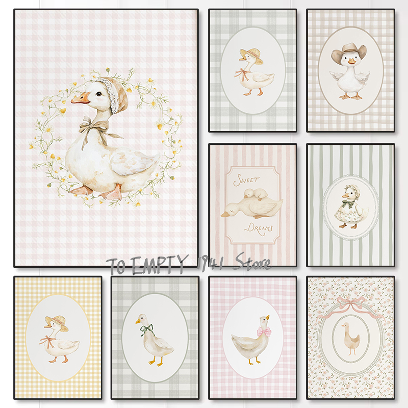 어리석은 작은 거위, 어린이방 오리, 깅엄 체크 무늬  - Baby Nursery Images 리뷰 및 가격