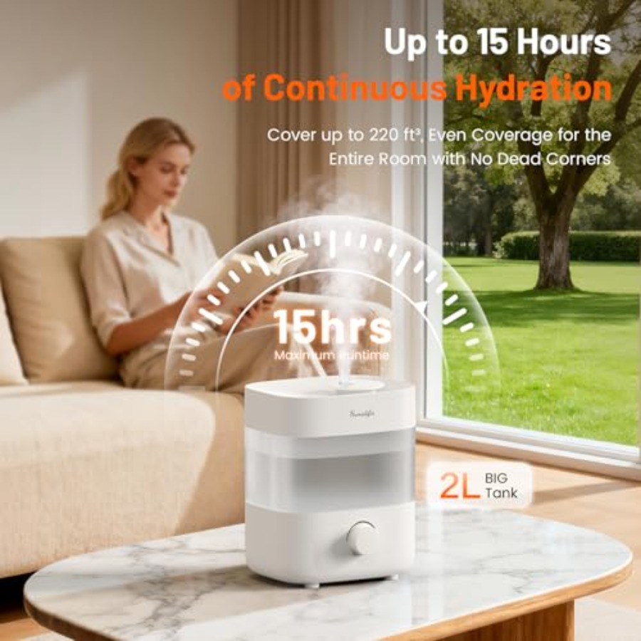 2L 상부 주입 탱크가 있는 침실용 가습기, 흰색 플라 - Humidifier Nursery Quiet 리뷰 및 가격