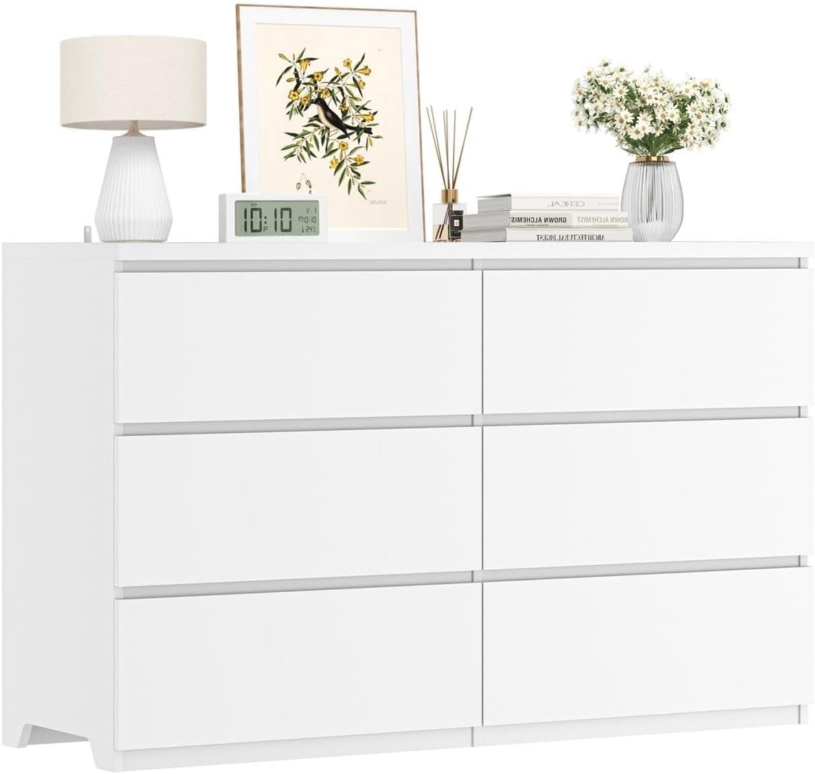 침실용 화이트 우드 6단 서랍장, 깊은 서랍, 수납 정 - Drawer Dresser White 리뷰 및 가격