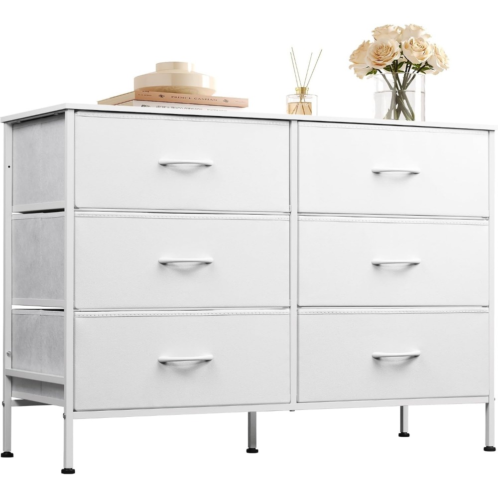6개의 서랍이 있는 넓은 서랍장, 50인치 TV 스탠드 - Drawer Dresser White 리뷰 및 가격