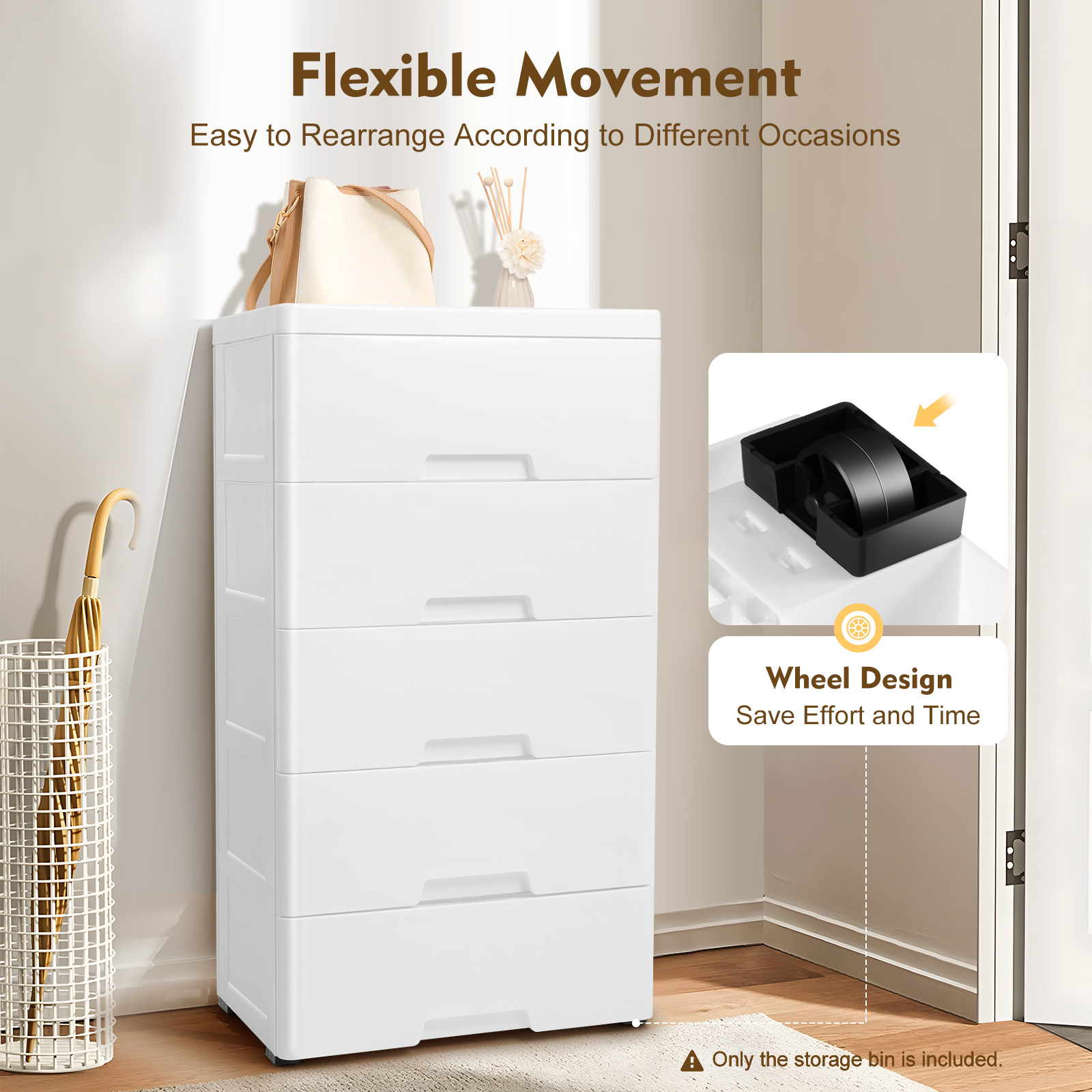 5단 대용량 수납장 플라스틱 서랍장 화이트 4륜 이동식 - Drawer Dresser White 리뷰 및 가격