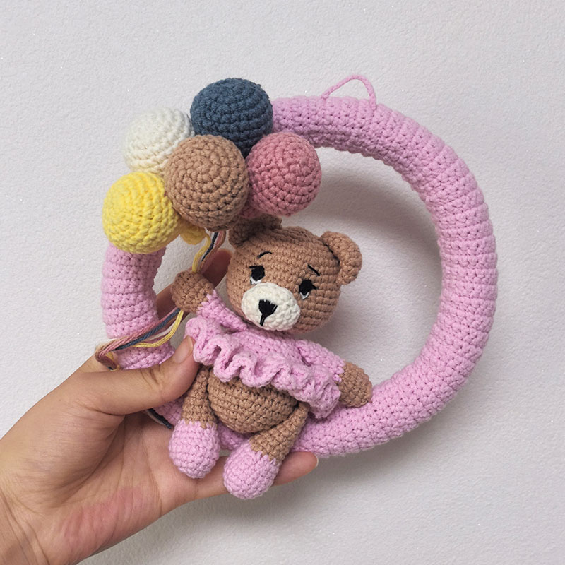 곰과 풍선이 있는 맞춤형 크로셰 이름 화환, 아기를 위 - Baby Nursery Ideas 리뷰 및 가격