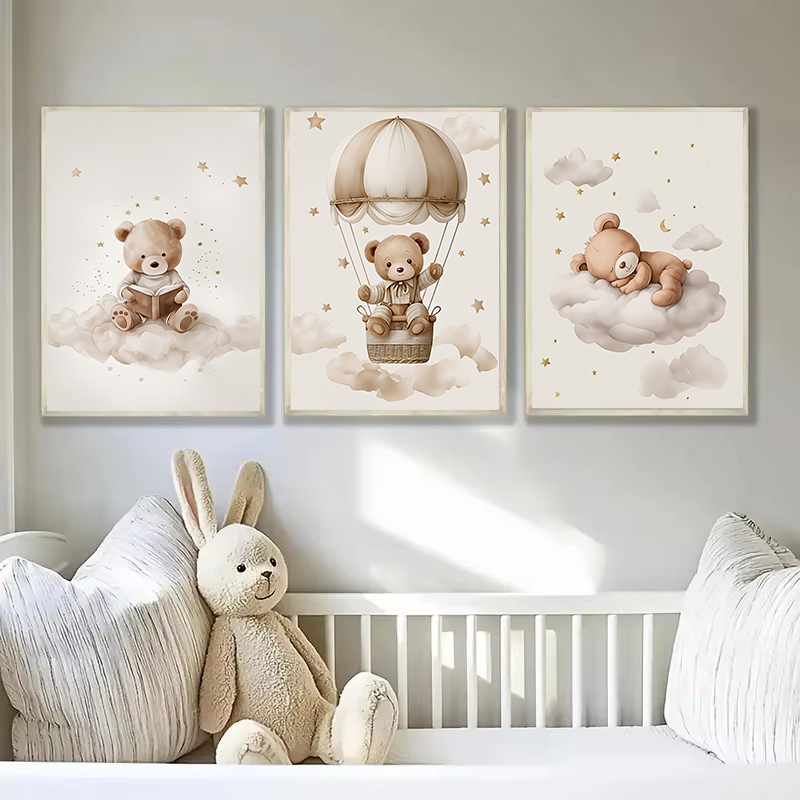 보헤미안 테디베어 동물 맞춤 아기 이름 유아방 캔버스  - Baby Nursery Images 리뷰 및 가격